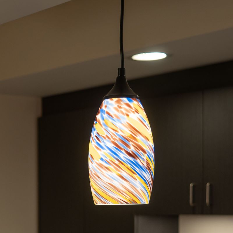 Vaxcel Milano 4.75-in. Mini Pendant Terra Tide Glass Matte Black