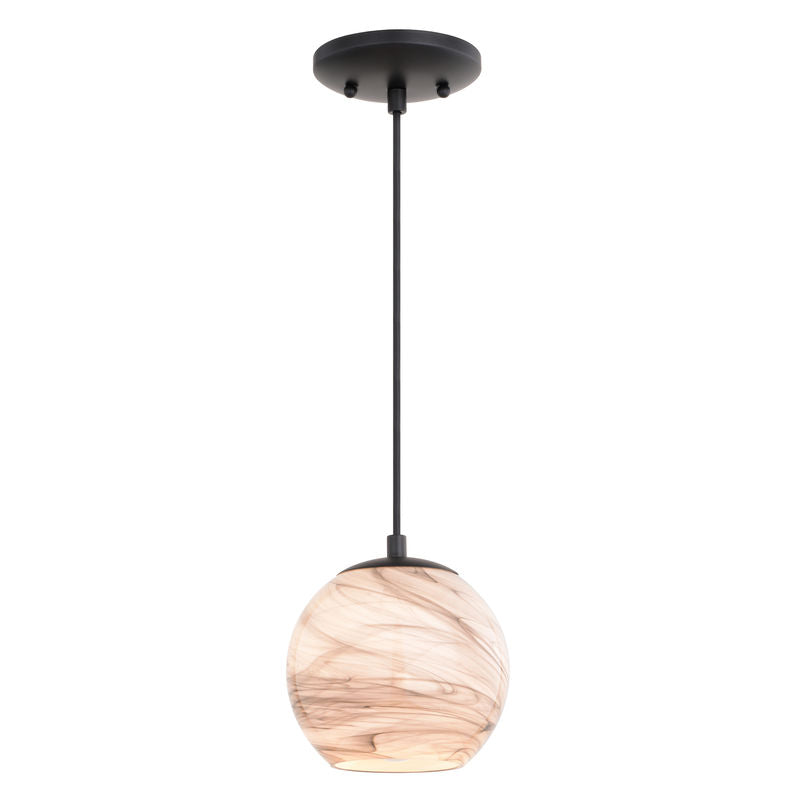 Vaxcel Milano 6.25-in. Mini Pendant Marble Swirl Matte Black