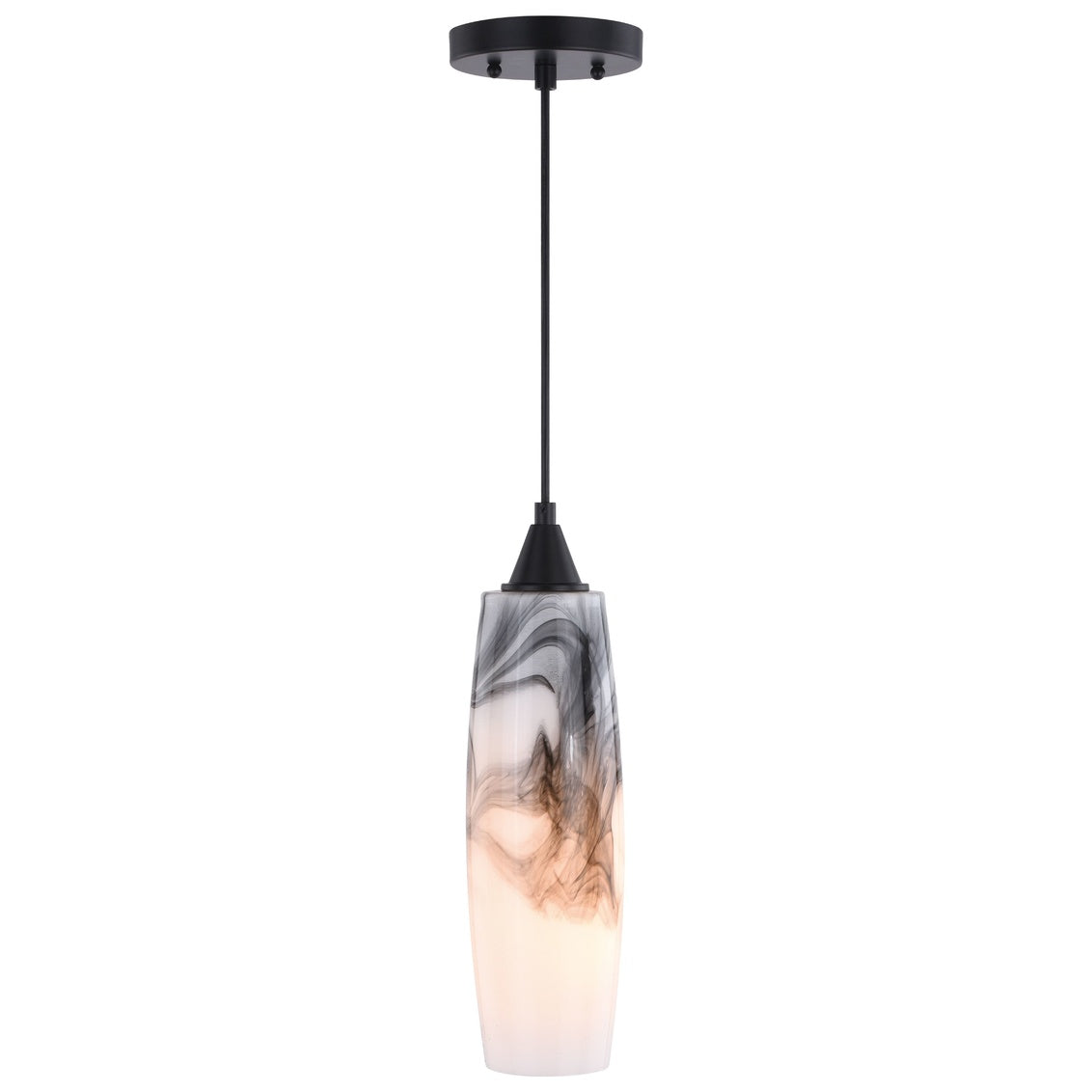 Vaxcel Milano Bronze Mini Pendant Ceiling Light Black and White Glass