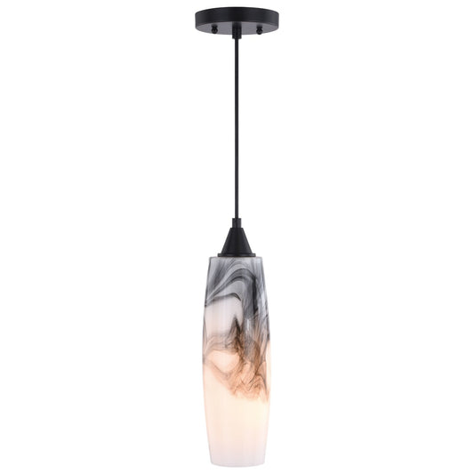 Vaxcel Milano Bronze Mini Pendant Ceiling Light Black and White Glass