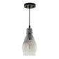Vaxcel Millie 11.75-in.H Mini Pendant Matte Black with Smoke Glass