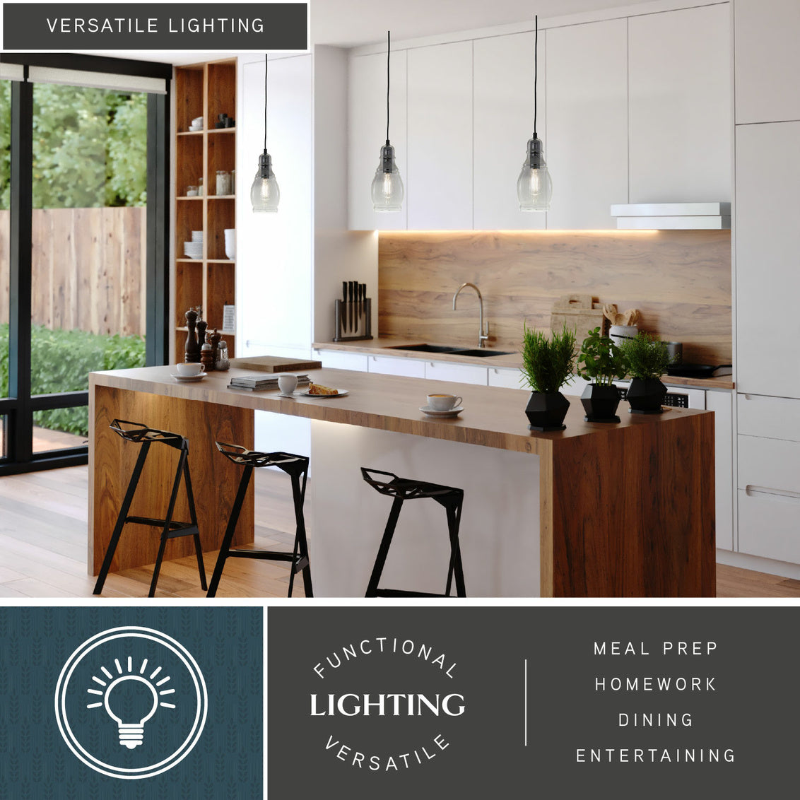 Vaxcel Millie 11.75-in.H Mini Pendant Matte Black with Smoke Glass
