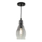 Vaxcel Millie 11.75-in.H Mini Pendant Matte Black with Smoke Glass