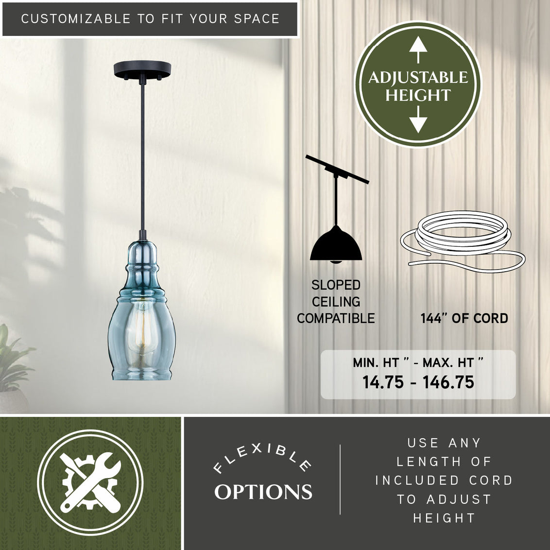 Vaxcel Millie 6.25-in Mini Pendant Oil Rubbed Bronze