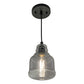 Vaxcel Millie 8.25-in.H Mini Pendant Matte Black with Smoke Glass