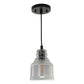Vaxcel Millie 8.25-in.H Mini Pendant Matte Black with Smoke Glass