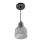 Vaxcel Millie 8.25-in.H Mini Pendant Matte Black with Smoke Glass