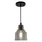 Vaxcel Millie 8.25-in.H Mini Pendant Matte Black with Smoke Glass