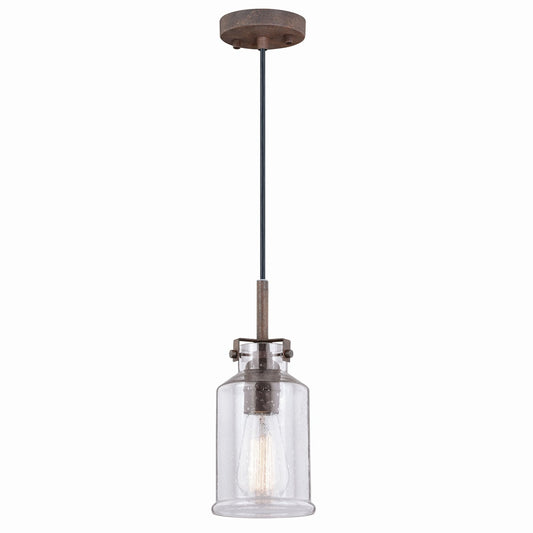 Vaxcel Milone Bronze Rustic Jar Mini Pendant Ceiling Light Clear Glass