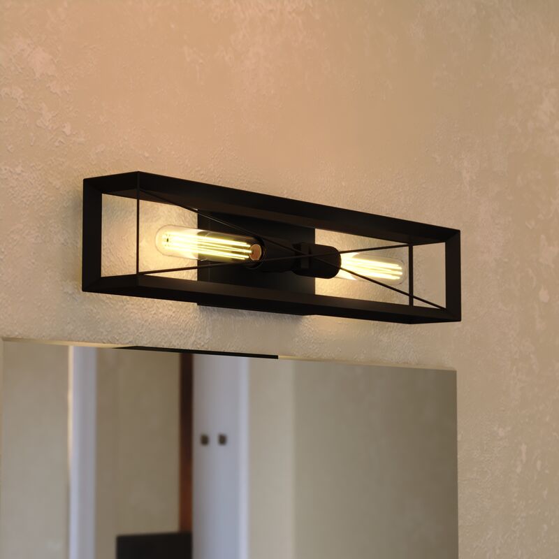 Vaxcel Milton 24-in. W 2 Light Wall Light Matte Black
