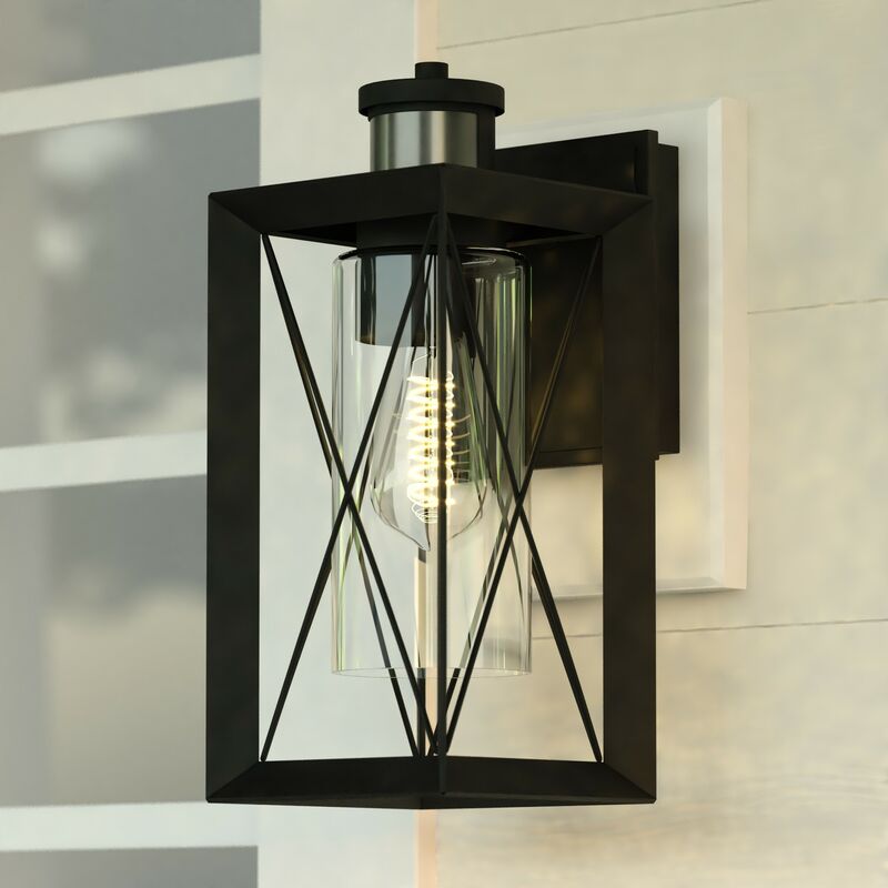 Vaxcel Milton Dualux 6-in. W Outdoor Motion Sensor Wall Light Matte Black