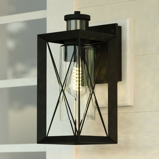 Vaxcel Milton Dualux 6-in. W Outdoor Motion Sensor Wall Light Matte Black