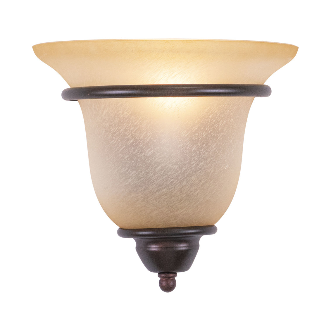 Vaxcel Monrovia 1-Light Bronze Flush Wall Sconce Cognac Glass