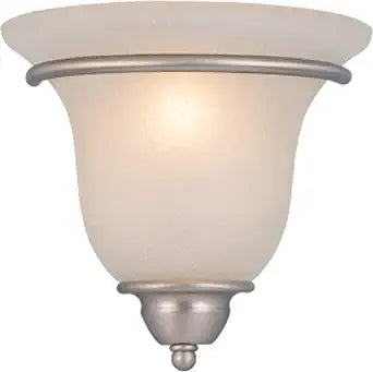 Vaxcel Monrovia 1-Light Brushed Nickel Flush Wall Sconce White Glass