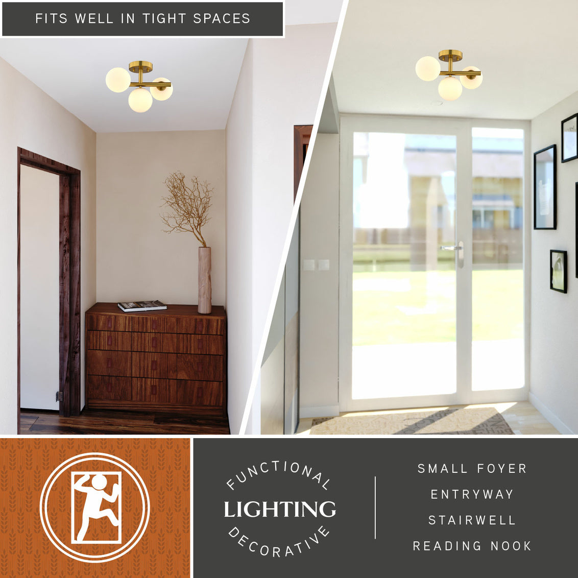 Vaxcel Monrovia 17-in. Semi-Flush Mount or Pendant (Dual Mount) Oil Rubbed Bronze