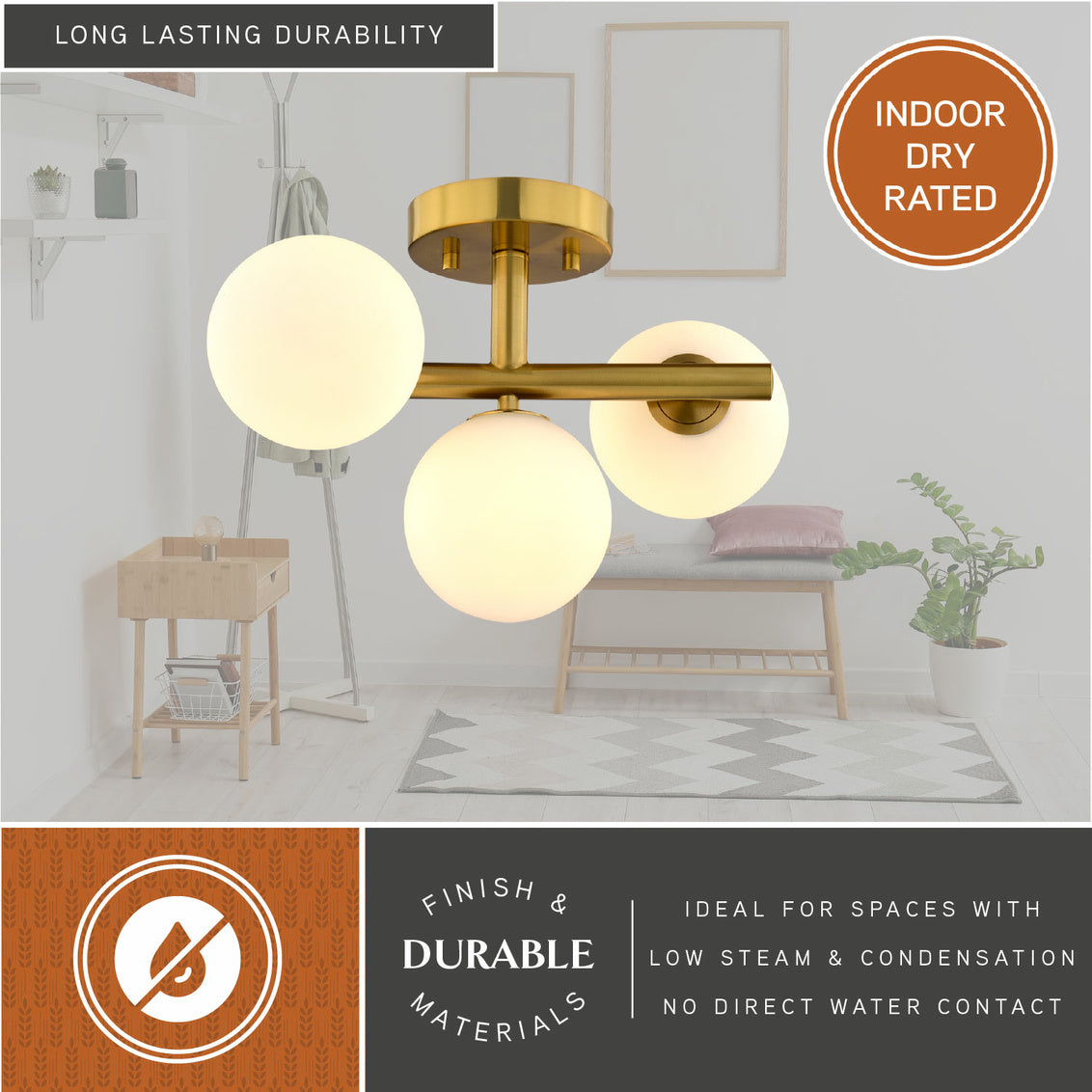 Vaxcel Monrovia 17-in. Semi-Flush Mount or Pendant (Dual Mount) Oil Rubbed Bronze