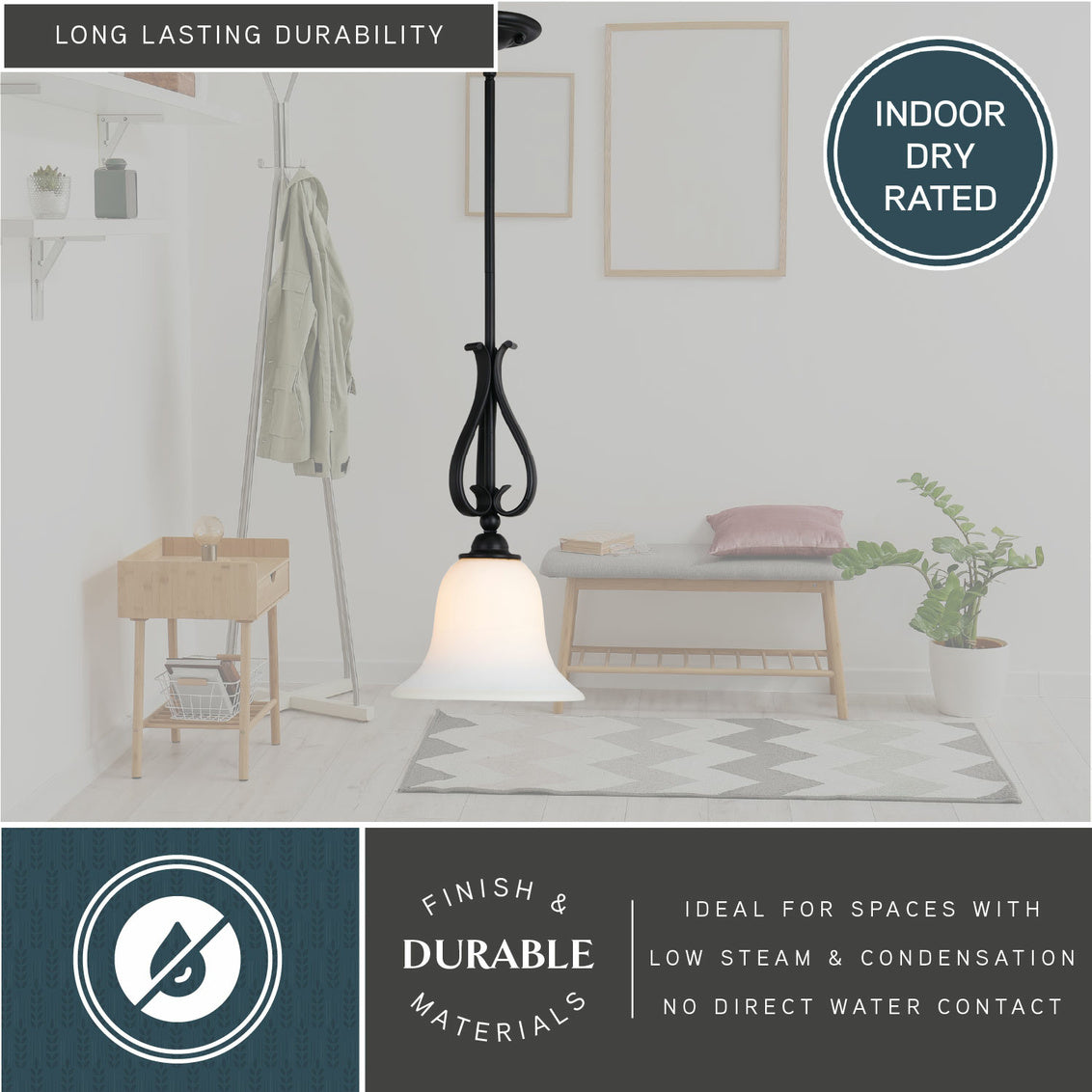 Vaxcel Monrovia 8.75-in. Mini Pendant Oil Rubbed Bronze