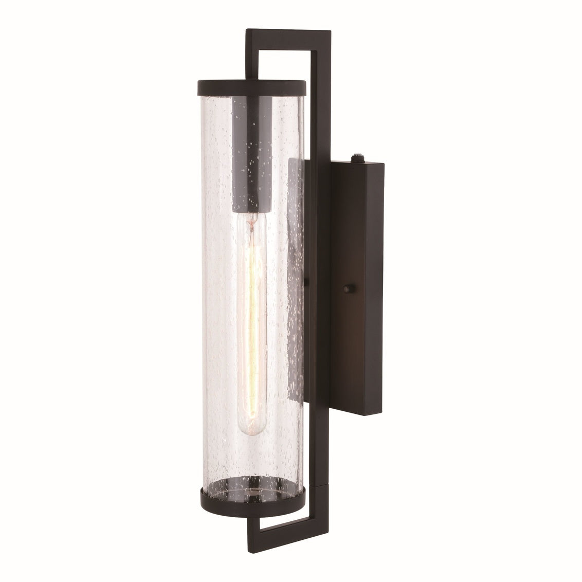 Vaxcel Morgan Park 20" H 1-Light Black Dusk-to-Dawn Contemporary Outdoor Wall Lantern Clear Glass