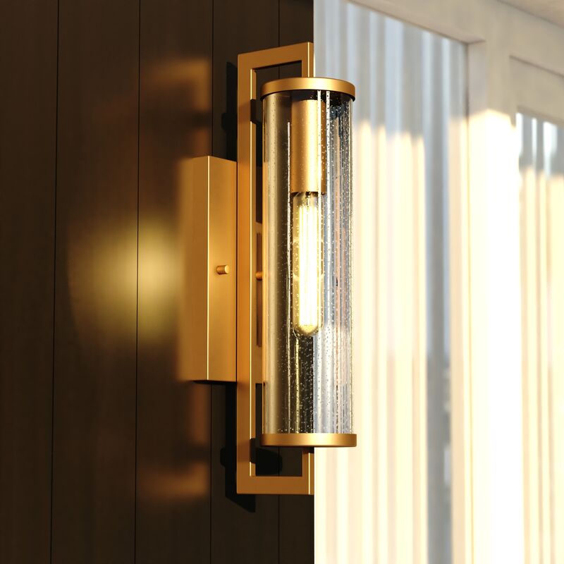 Vaxcel Morgan Park 20-in. H Outdoor Wall Light Warm Brass