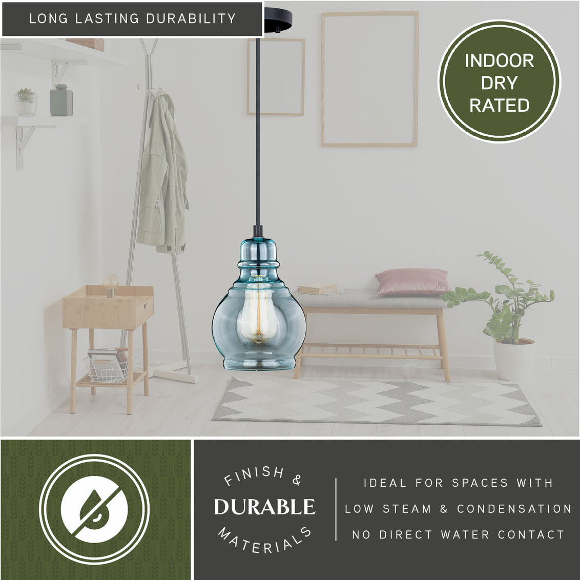 Vaxcel Nautique 6.25-in Mini Pendant Sterling Bronze
