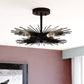 Vaxcel Nikko 16" W Black Mid-Century Modern Semi Flush Mount Ceiling Light
