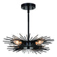 Vaxcel Nikko 16" W Black Mid-Century Modern Semi Flush Mount Ceiling Light