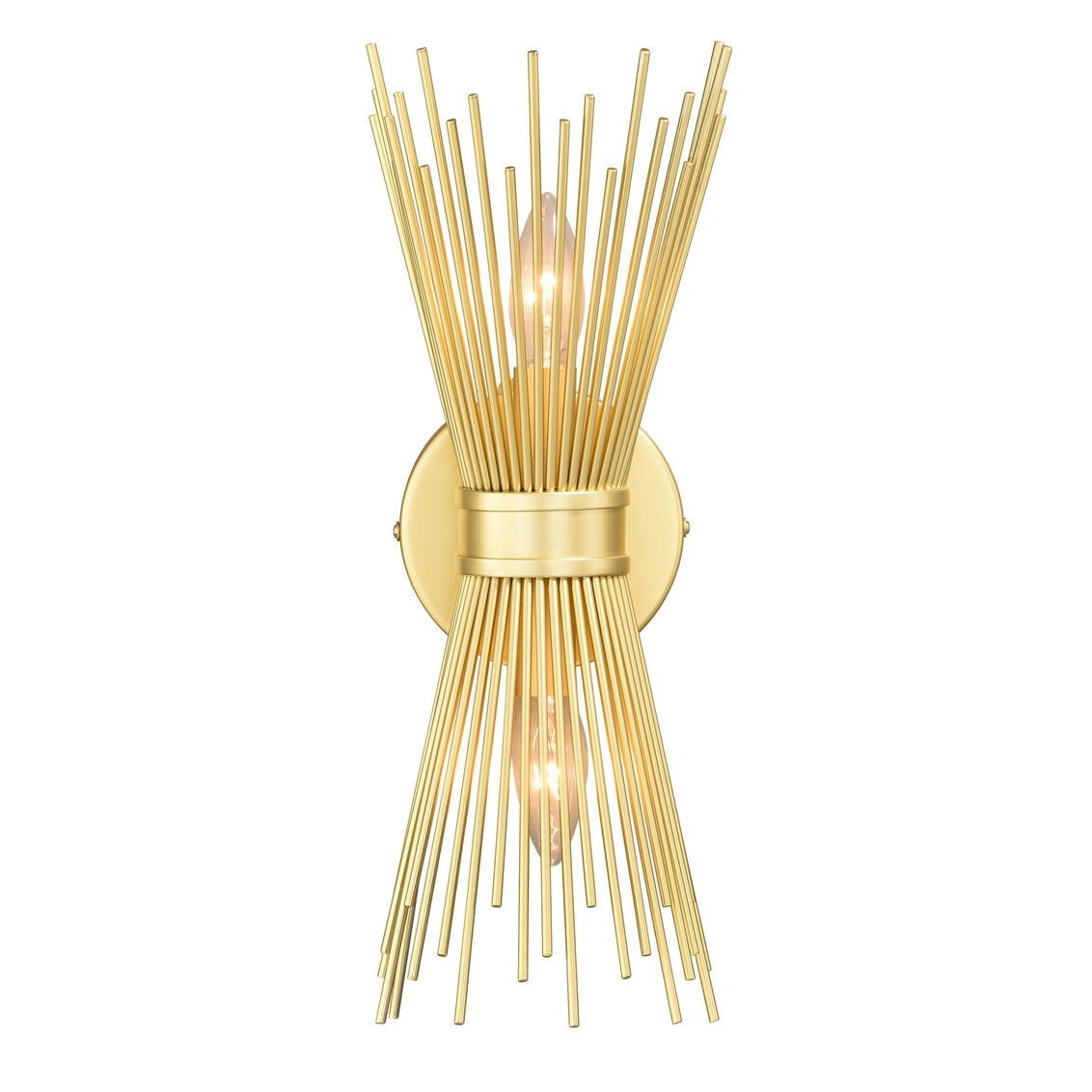 Vaxcel Nikko 2-Light Gold Mid-Century Modern Flush Wall Sconce