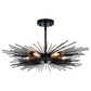 Vaxcel Nikko 24" W Black Mid-Century Modern Semi Flush Mount Ceiling Light