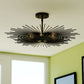 Vaxcel Nikko 24" W Black Mid-Century Modern Semi Flush Mount Ceiling Light