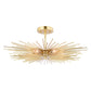 Vaxcel Nikko 24" W Gold Mid-Century Modern Semi Flush Mount Ceiling Light