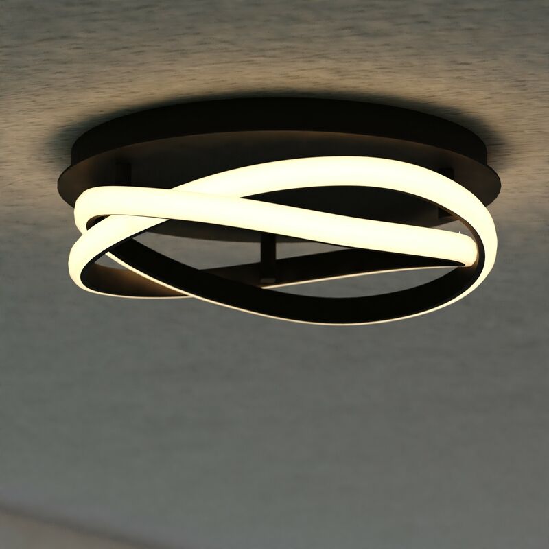 Vaxcel North End 13-in. LED W Indoor-Outdoor Flush Mount Matte Black