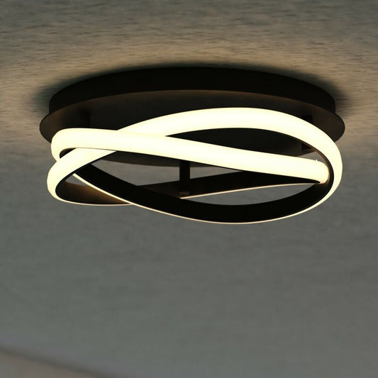 Vaxcel North End 13-in. LED W Indoor-Outdoor Flush Mount Matte Black