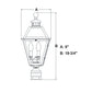 Vaxcel Nottingham 3-Light Black Outdoor Empire Post Light Clear Glass