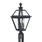 Vaxcel Nottingham 3-Light Black Outdoor Empire Post Light Clear Glass