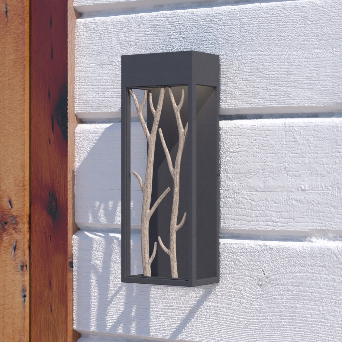 Vaxcel Ocala 1-Light LED Black Rustic Twig Outdoor Wall Sconce
