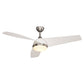 Vaxcel Odell White and Brushed Nickel Propeller Ceiling Fan with"tegrated LED Light Kit and Remote