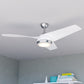 Vaxcel Odell White and Brushed Nickel Propeller Ceiling Fan with"tegrated LED Light Kit and Remote