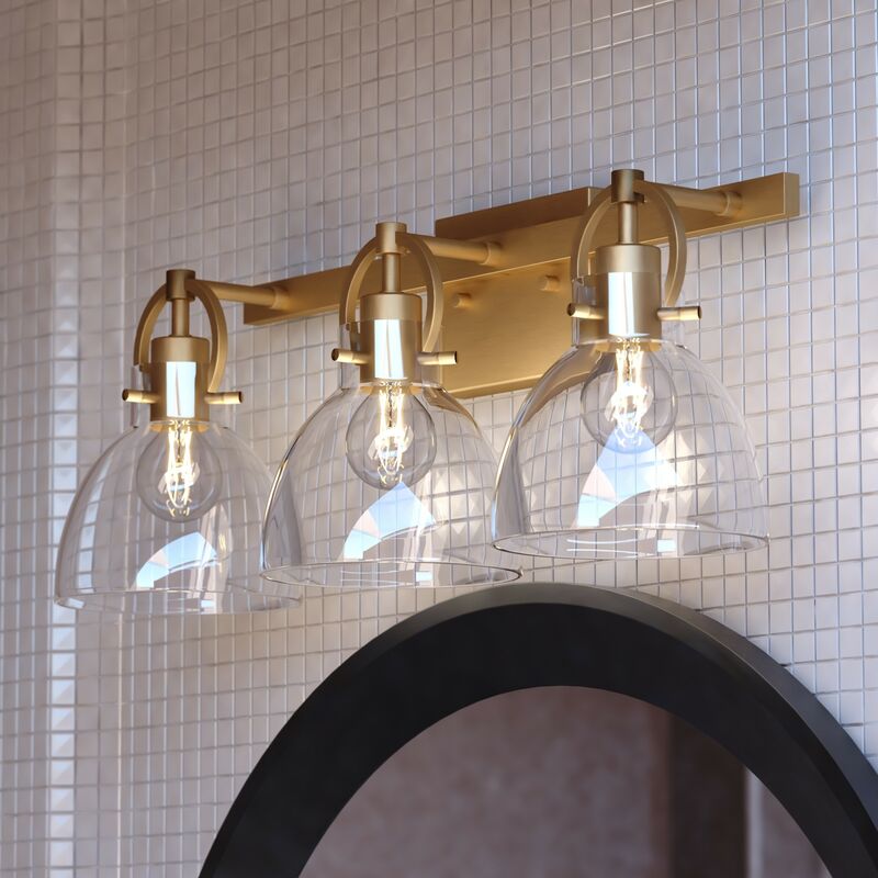 Vaxcel Ogden 25.5-in. W 3 Light Vanity Classic Gold