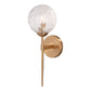 Vaxcel Olson 1-Light Brass Mid-Century Modern Wall Sconce Clear Globe Glass