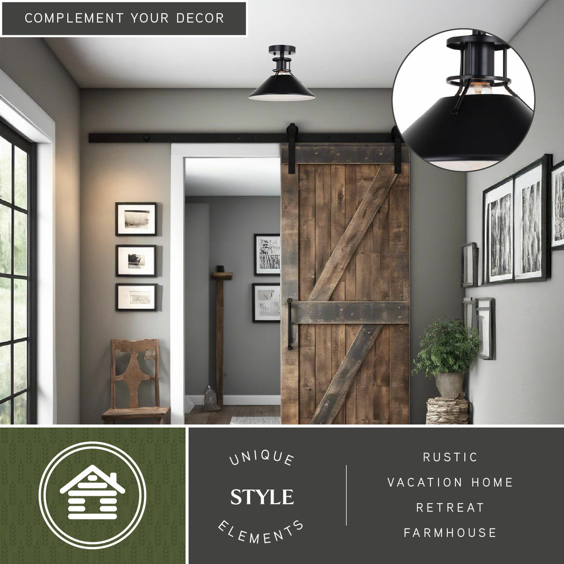 Vaxcel Orbit 20-in. Semi Flush Ceiling Light Muted Brass