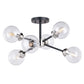 Vaxcel Orbit 25" W Nickel Industrial Sputnik Semi Flush Mount Ceiling Light Clear Glass