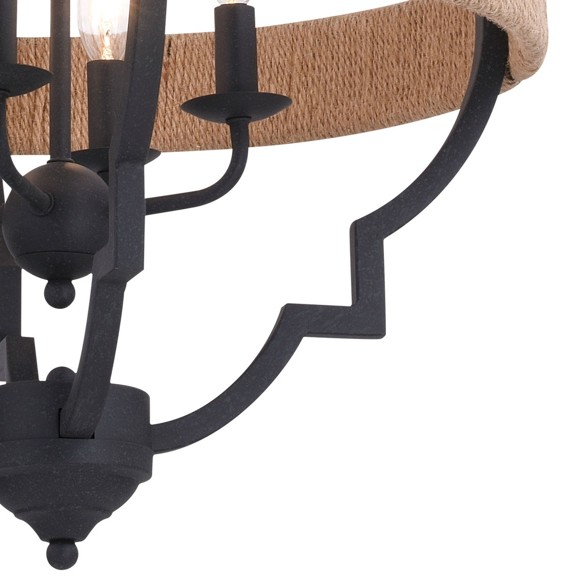 Vaxcel Oslo 16.25-in Semi Flush Ceiling Light or Pendant (Dual Mount) Black and Natural Brass