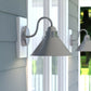 Vaxcel Outland 1-Light Dusk-to-Dawn Pewter Farmhouse Barn Dome Outdoor Wall Lantern