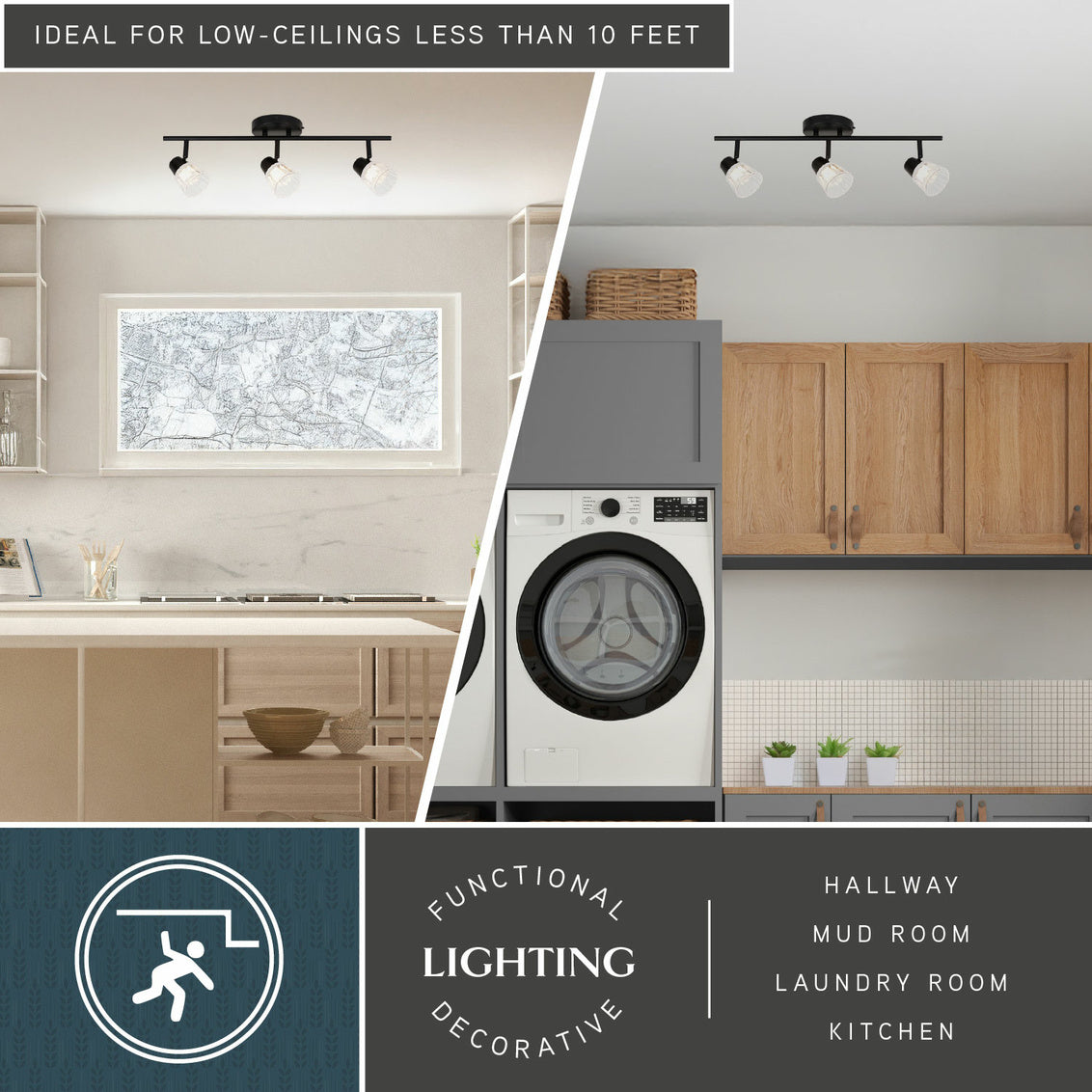 Vaxcel Ozette 18-in. W 3 Light Semi-Flush Mount Heritage Gold