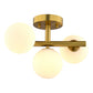 Vaxcel Ozette 18-in. W 3 Light Semi-Flush Mount Heritage Gold
