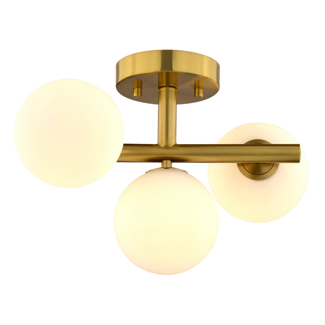 Vaxcel Ozette 18-in. W 3 Light Semi-Flush Mount Heritage Gold