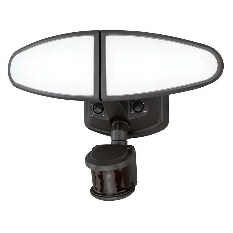 Vaxcel Palatine 2 Light 12-in. LED Outdoor Motion Sensor with Emergency Backup Bronze