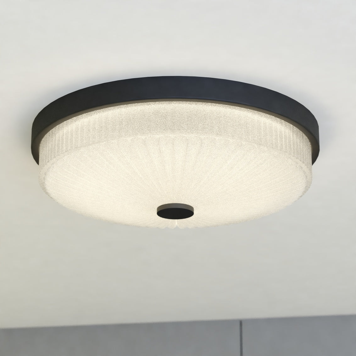 Vaxcel Park Ridge 10.5-in. W 3 Light Flush Mount Matte Black