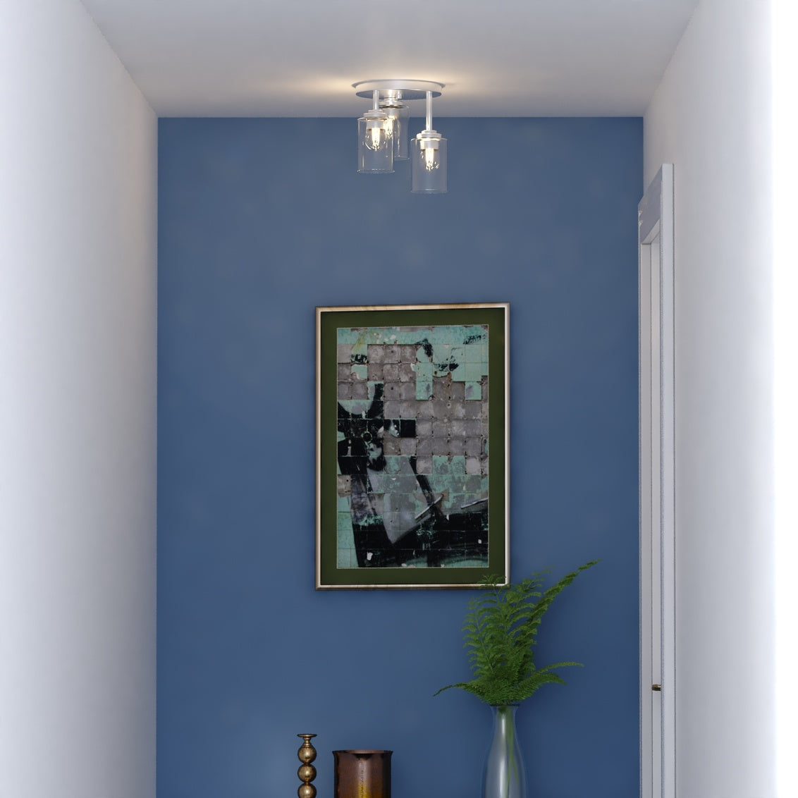 Vaxcel Park Ridge 10.5-in. W 3 Light Flush Mount Matte Black