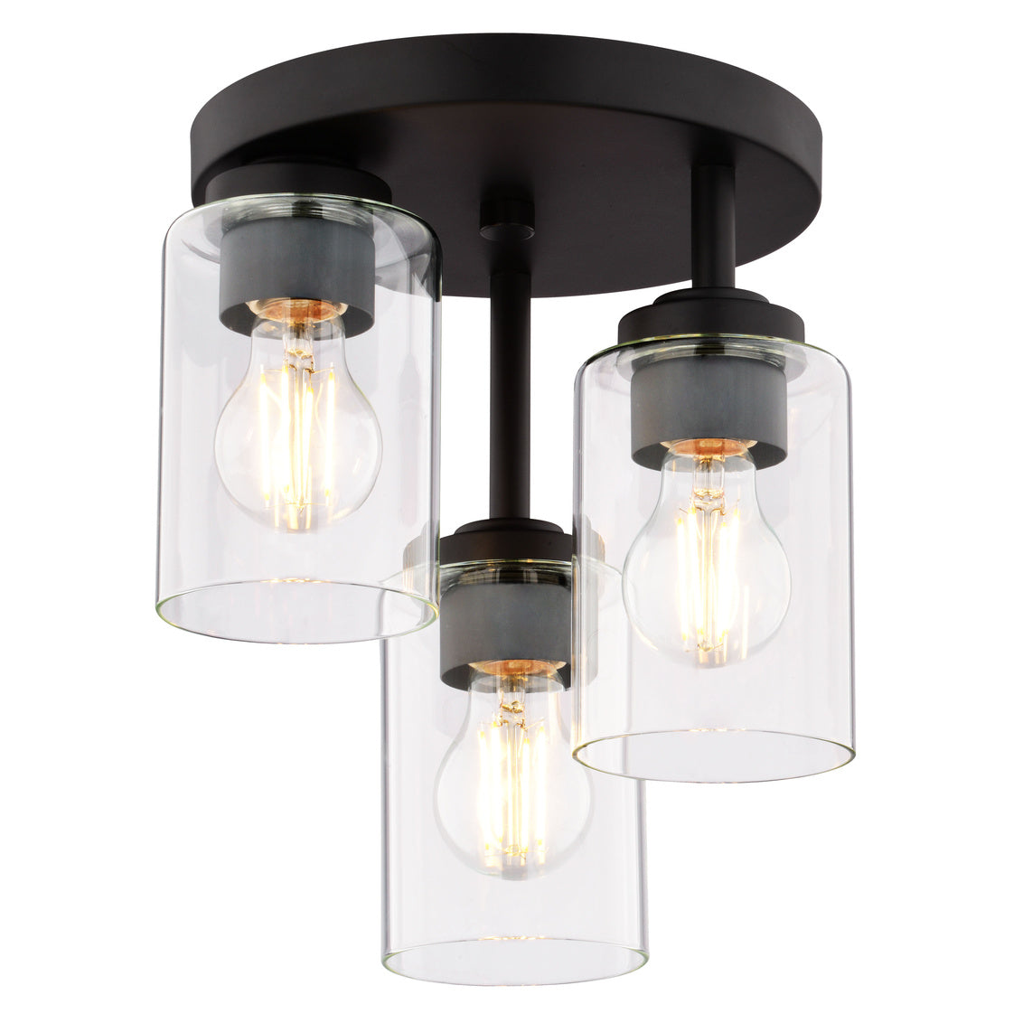 Vaxcel Park Ridge 10.5-in. W 3 Light Flush Mount Satin Nickel